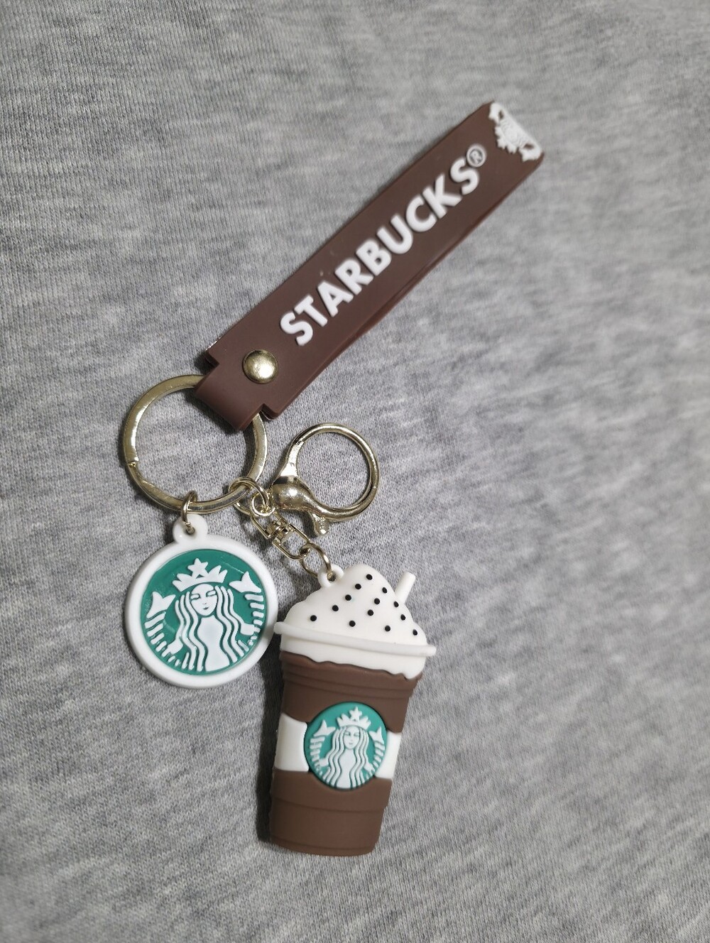 Starbucks Kids Brown, White & Green Drink Charm Keychain